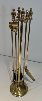 Neoclassical Brass Fire Set, 1970s-BA-1787274