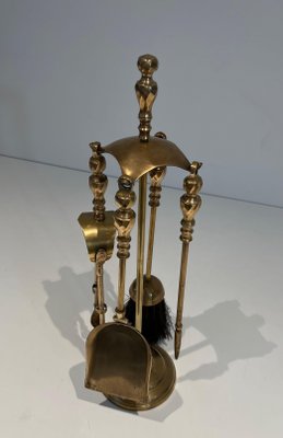 Neoclassical Brass Fire Set, 1970s-BA-1777331