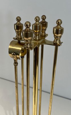 Neoclassical Brass Fire Set, 1970s-BA-1787274