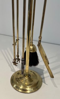 Neoclassical Brass Fire Set, 1970s-BA-1787274