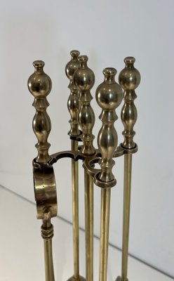 Neoclassical Brass Fire Tools, 1970s, Set of 5-BA-1784732