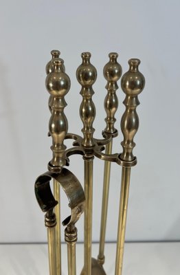 Neoclassical Brass Fire Tools, 1970s, Set of 5-BA-1784732