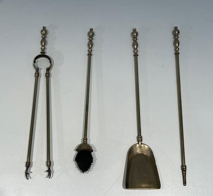 Neoclassical Brass Fire Tools, 1970s, Set of 5-BA-1784732