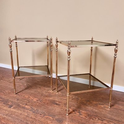 Neoclassical Brass Side Tables from Maison Jansen, Set of 2-GMU-1797978