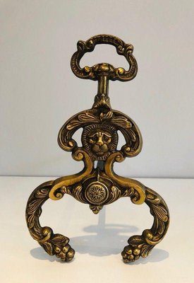 Neoclassical Bronze and Wrought Iron Chenets, Set of 2-BA-1365823