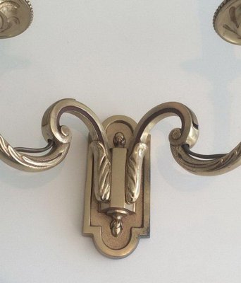 Neoclassical Bronze Sconces, 1970s, Set of 2-BA-1365783