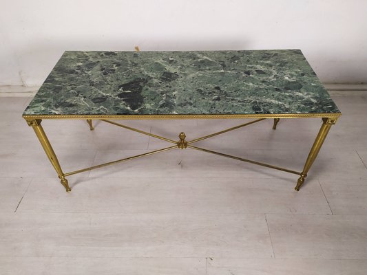 Neoclassical Coffee Table in Bronze and Marble, 1950s-EAD-1768605