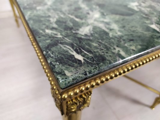 Neoclassical Coffee Table in Bronze and Marble, 1950s-EAD-1768605