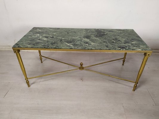 Neoclassical Coffee Table in Bronze and Marble, 1950s-EAD-1768605