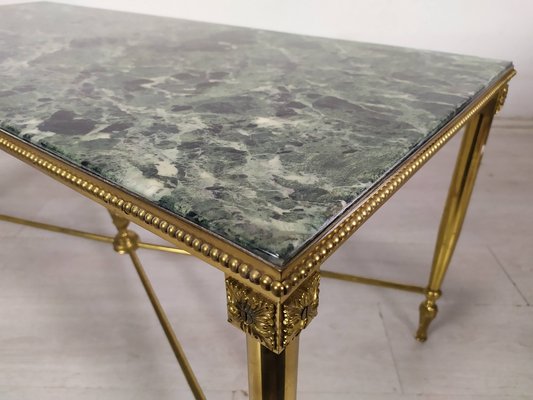 Neoclassical Coffee Table in Bronze and Marble, 1950s-EAD-1768605