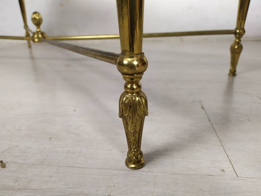 Neoclassical Coffee Table in Bronze and Marble, 1950s-EAD-1768605