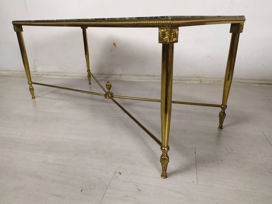 Neoclassical Coffee Table in Bronze and Marble, 1950s-EAD-1768605