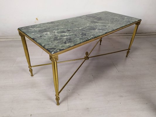 Neoclassical Coffee Table in Bronze and Marble, 1950s-EAD-1768605