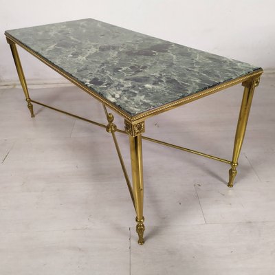 Neoclassical Coffee Table in Bronze and Marble, 1950s-EAD-1768605