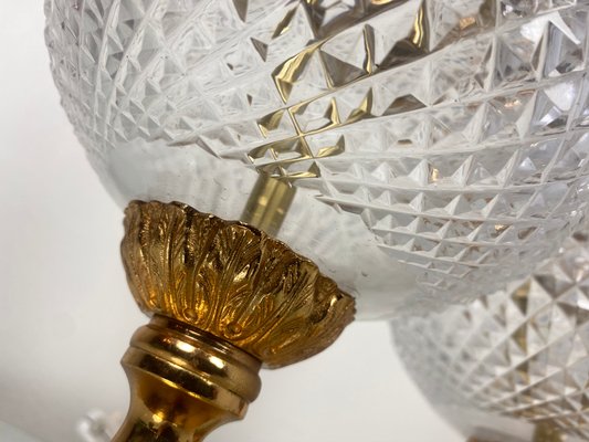 Neoclassical Cut Crystal & Brass Table Lamps, Italy, 1950s, Set of 2-WZZ-1139029