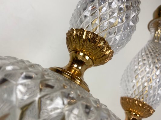 Neoclassical Cut Crystal & Brass Table Lamps, Italy, 1950s, Set of 2-WZZ-1139029