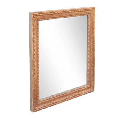 Neoclassical Empire Rectangular Gold Hand Carved Wooden Mirror, 1970s-UZ-1008336