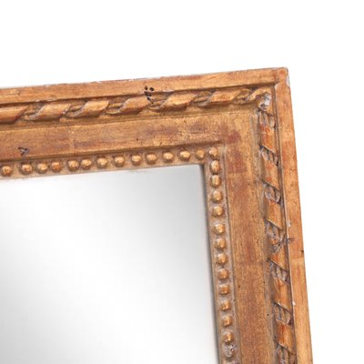 Neoclassical Empire Rectangular Gold Hand Carved Wooden Mirror, 1970s-UZ-1008336