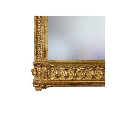 Neoclassical Empire Rectangular Gold Hand-Carved Wooden Mirror-UZ-863020