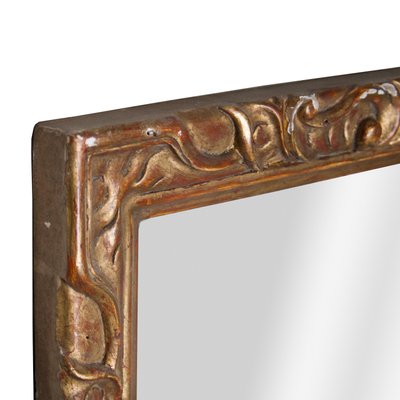 Neoclassical Empire Rectangular Gold Hand Carved Wooden Mirror, Spain, 1970s-UZ-963616