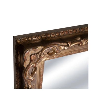 Neoclassical Empire Rectangular Gold Hand Carved Wooden Mirror, Spain, 1970s-UZ-974420