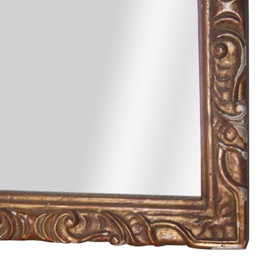 Neoclassical Empire Rectangular Gold Hand Carved Wooden Mirror, Spain, 1970s-UZ-963616