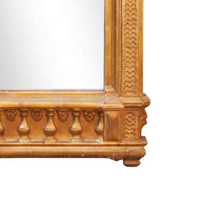 Neoclassical Empire Rectangular Gold Hand Carved Wooden Mirror, Spain, 1970s, Set of 2-UZ-994205