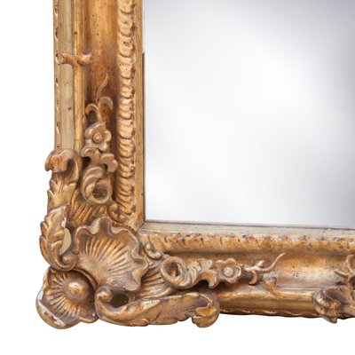 Neoclassical Empire Style Rectangular Mirror in Hand Carved Giltwood, 1970s-UZ-1028940