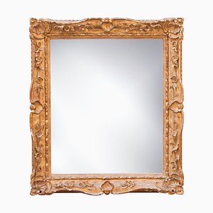 Neoclassical Empire Style Rectangular Mirror in Hand Carved Giltwood, Spain, 1970s-UZ-1028938