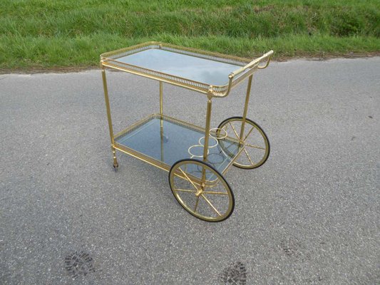 Neoclassical French Brass Serving Trolley, 1960s-AWL-605809