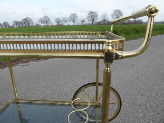 Neoclassical French Brass Serving Trolley, 1960s-AWL-605809