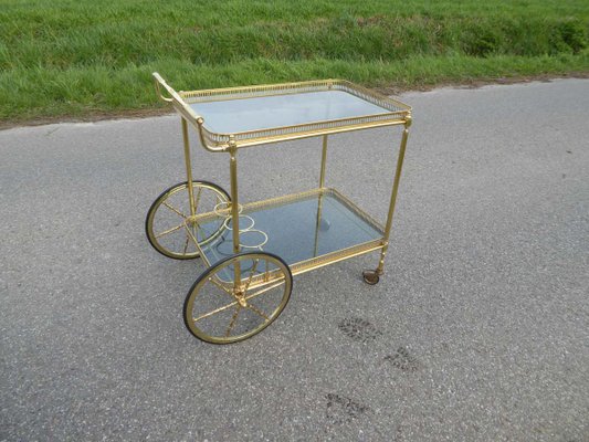 Neoclassical French Brass Serving Trolley, 1960s-AWL-605809