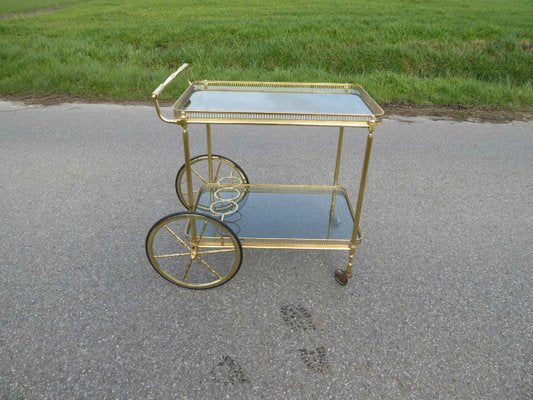 Neoclassical French Brass Serving Trolley, 1960s-AWL-605809