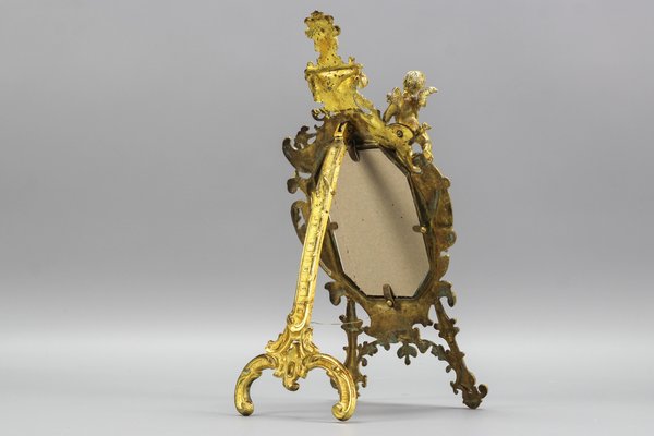 Neoclassical Gilt Bronze Picture Frame with Cherub, France, 1800s-KEG-1218813