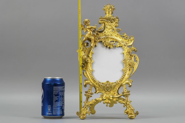 Neoclassical Gilt Bronze Picture Frame with Cherub, France, 1800s-KEG-1218813