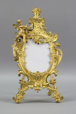 Neoclassical Gilt Bronze Picture Frame with Cherub, France, 1800s-KEG-1218813