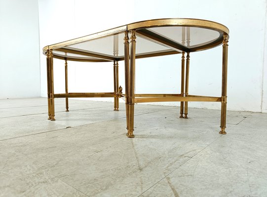 Neoclassical Gilt Metal Coffee Table Set in the style of Maison Jansen, 1960s, Set of 3-IRH-1822796