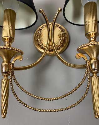 Neoclassical Italian Wall Lights in Gilt Brass by Gaetano Sciolari for Sciolari, 1960s, Set of 2-WZZ-1179077