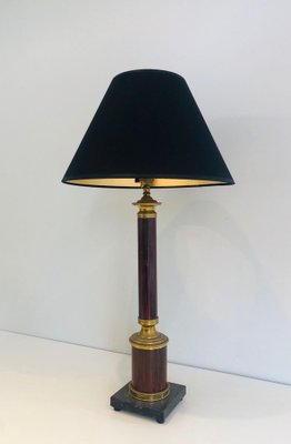 Neoclassical Lamps False-Bois in Metal and Brass, 1940s, Set of 2-BA-1691678