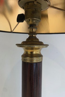 Neoclassical Lamps False-Bois in Metal and Brass, 1940s, Set of 2-BA-1691678