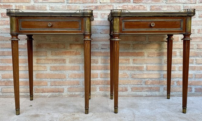 Neoclassical Mahogany Bedside Tables, 1920s, Set of 2-NOU-1764390