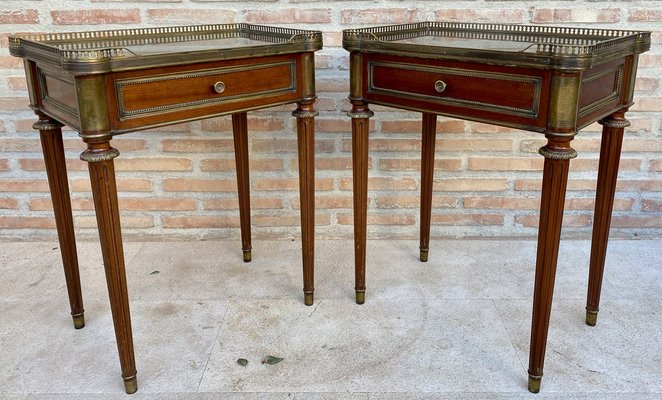 Neoclassical Mahogany Bedside Tables, 1920s, Set of 2-NOU-1764390