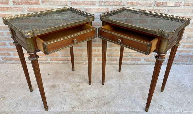 Neoclassical Mahogany Bedside Tables, 1920s, Set of 2-NOU-1764390