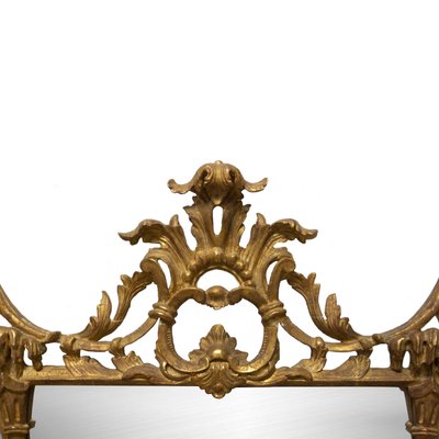 Neoclassical Rectangular Gold Foil Hand Carved Wooden Mirror, Spain, 1970-UZ-1278342