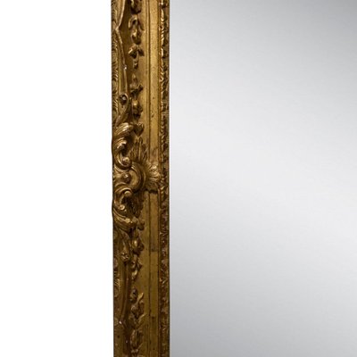 Neoclassical Rectangular Golden Hand-Carved Wooden Mirror, Spain, 1970-UZ-1264921