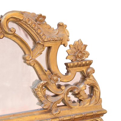 Neoclassical Rectangular Hand Carved Wooden Mirror with Gold Foil, 1970-UZ-1143086