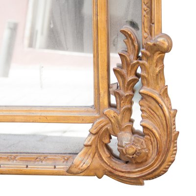 Neoclassical Rectangular Hand Carved Wooden Mirror with Gold Foil, 1970-UZ-1143086