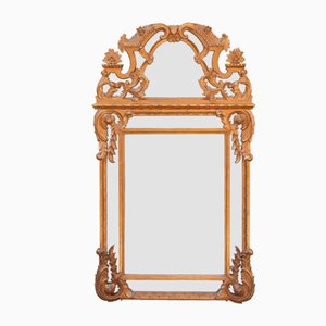 Neoclassical Rectangular Hand Carved Wooden Mirror with Gold Foil, 1970-UZ-1143086