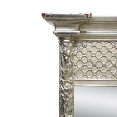 Neoclassical Rectangular Silver Hand Carved Triptych Mirror, 1970-UZ-1192835