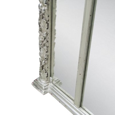 Neoclassical Rectangular Silver Hand Carved Triptych Mirror, 1970-UZ-1192835